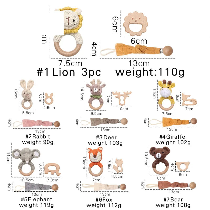 Baby Set mit Strickrassel und Decke – Für die frühkindliche Entwicklung