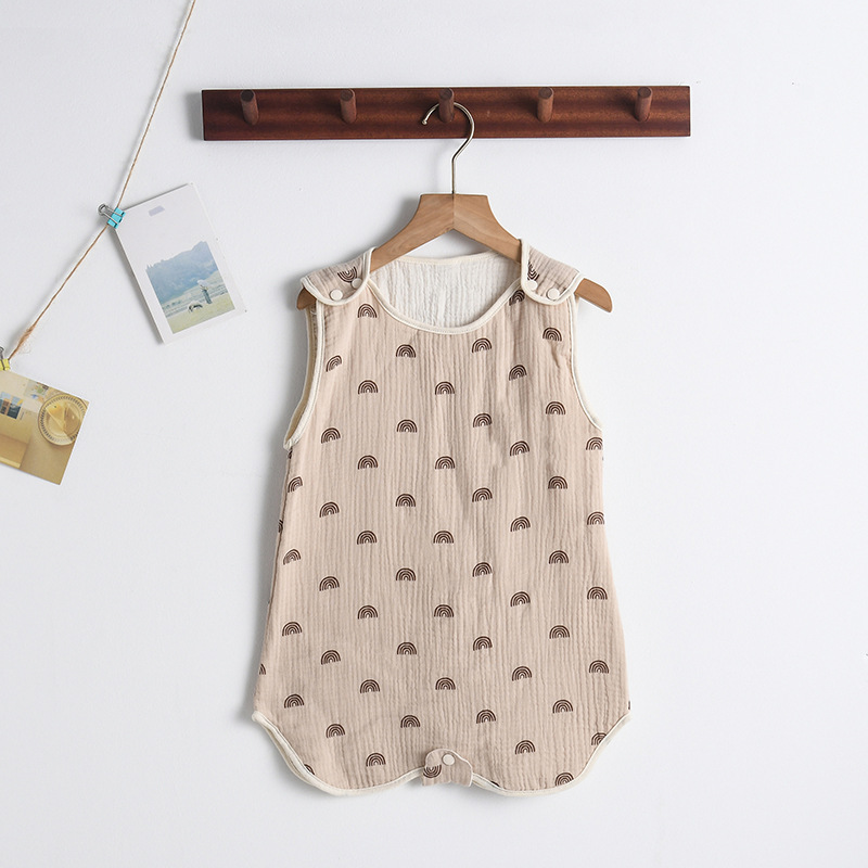 Baby Sommerschlafsack aus Musselin – Ärmeloser Schlafanzug mit Druckknöpfen
