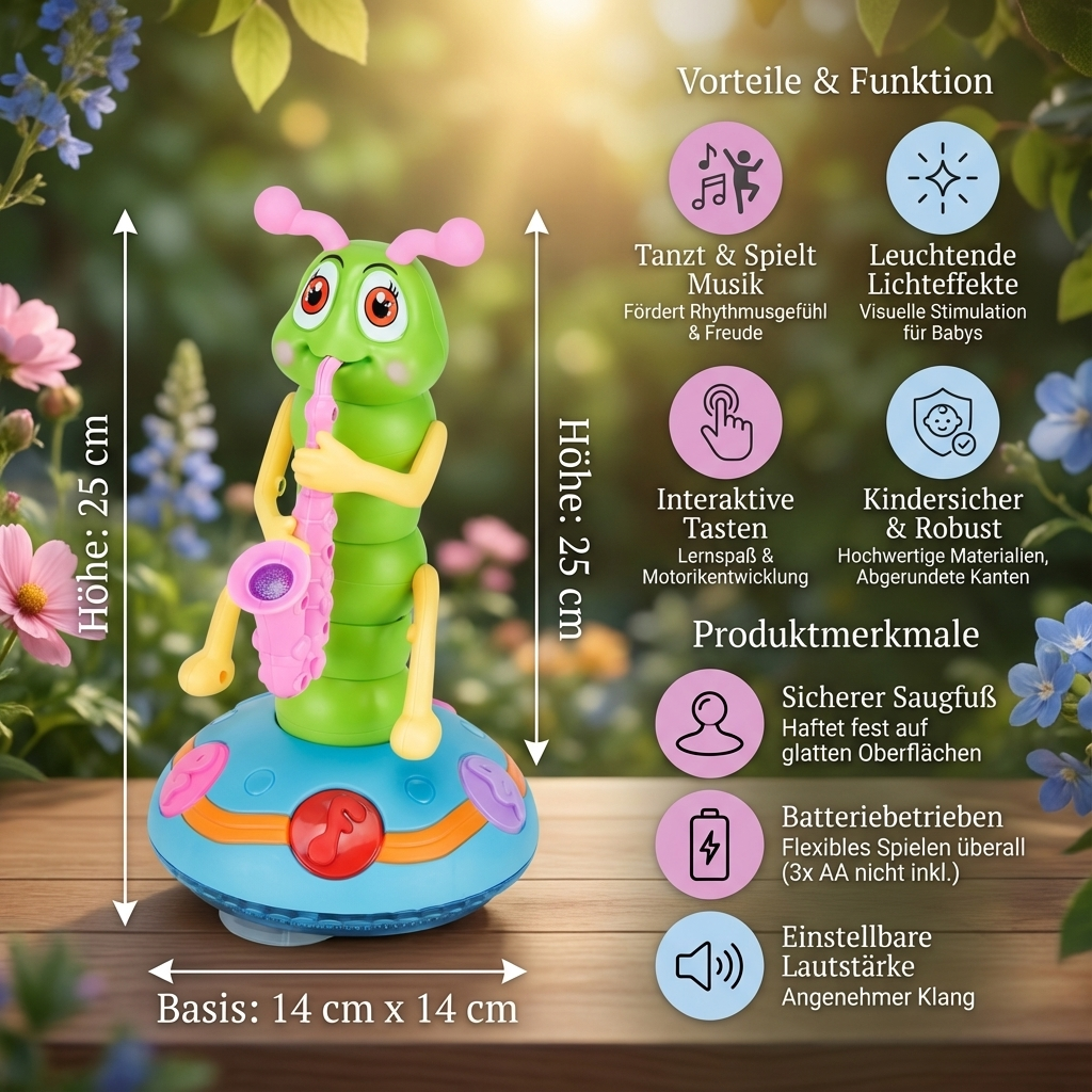 Tanzende Saxophon Raupe Kinder Spielzeug