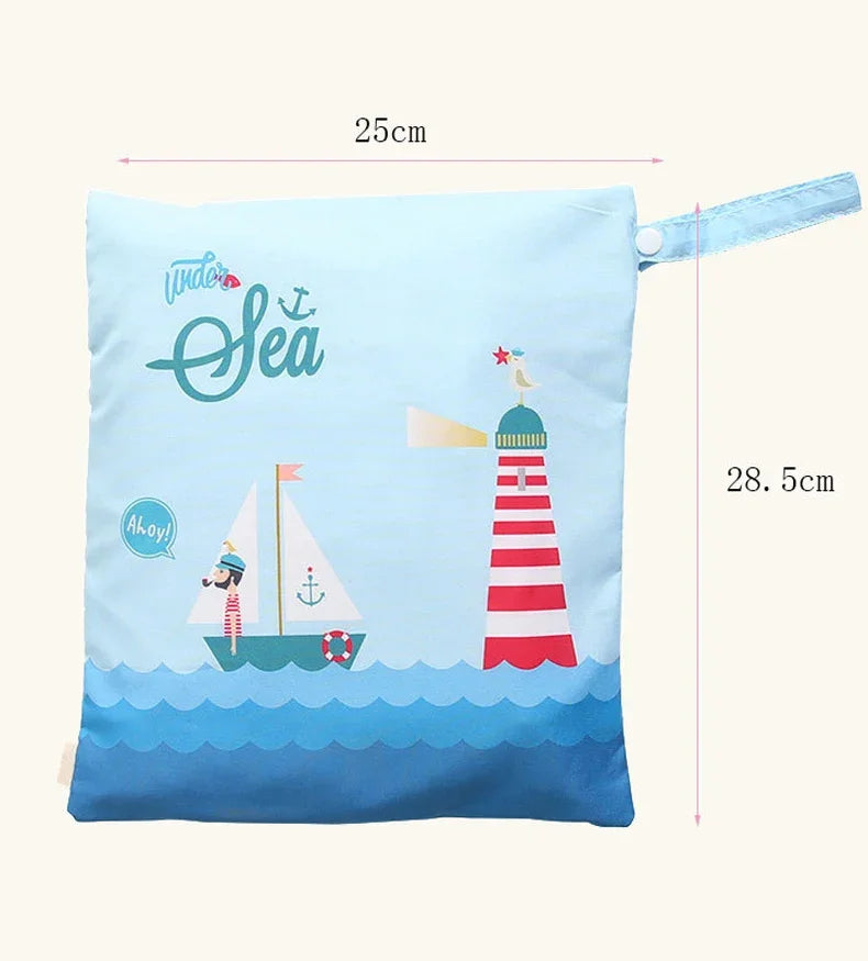 Wasserdichte Windeltasche mit Reißverschluss – Wetbag für Kinderwagen