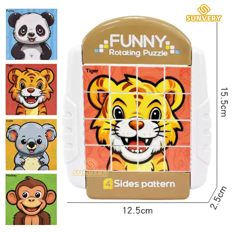 Endloser Puzzlespaß – Drehpuzzle für Kinder mit Tieren