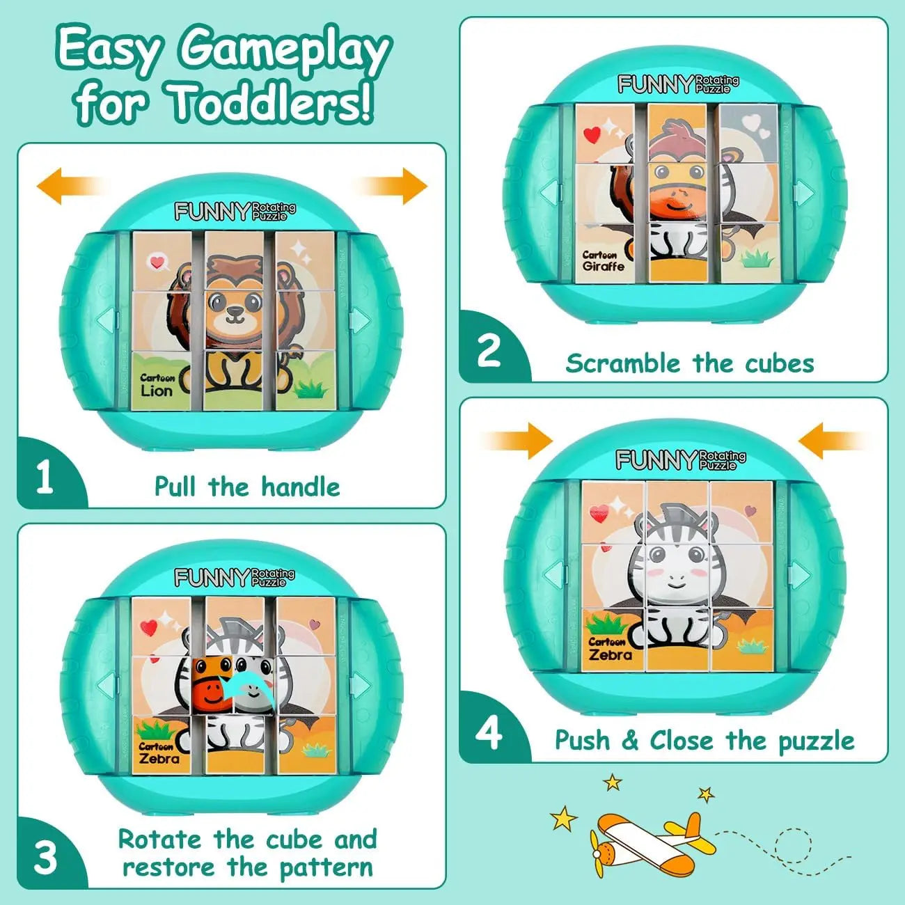 Endloser Puzzlespaß – Drehpuzzle für Kinder mit Tieren