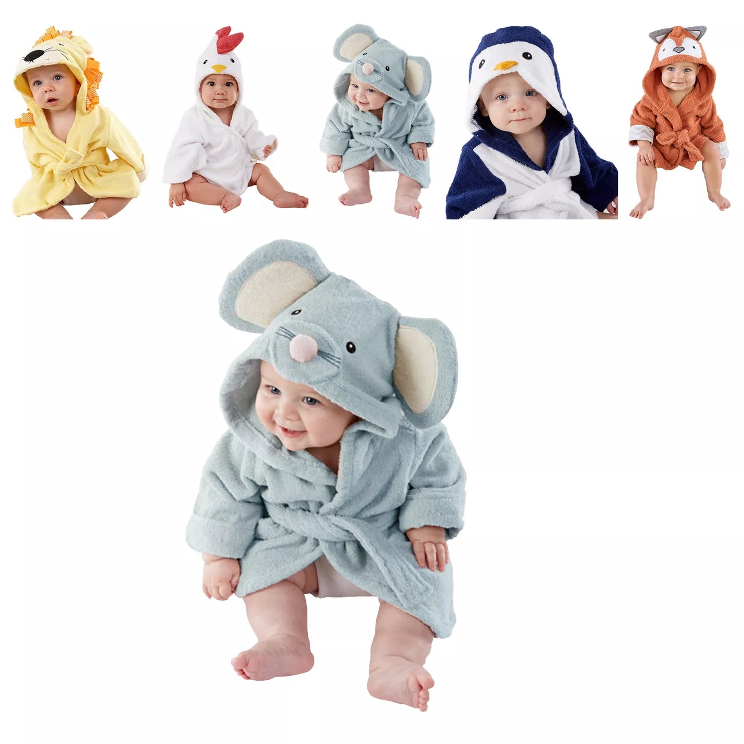 Kuschelige Baby-Tierbademäntel für süße Entspannung