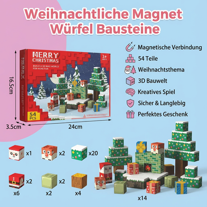 Weihnachtliche Magnet Würfel Bausteine
