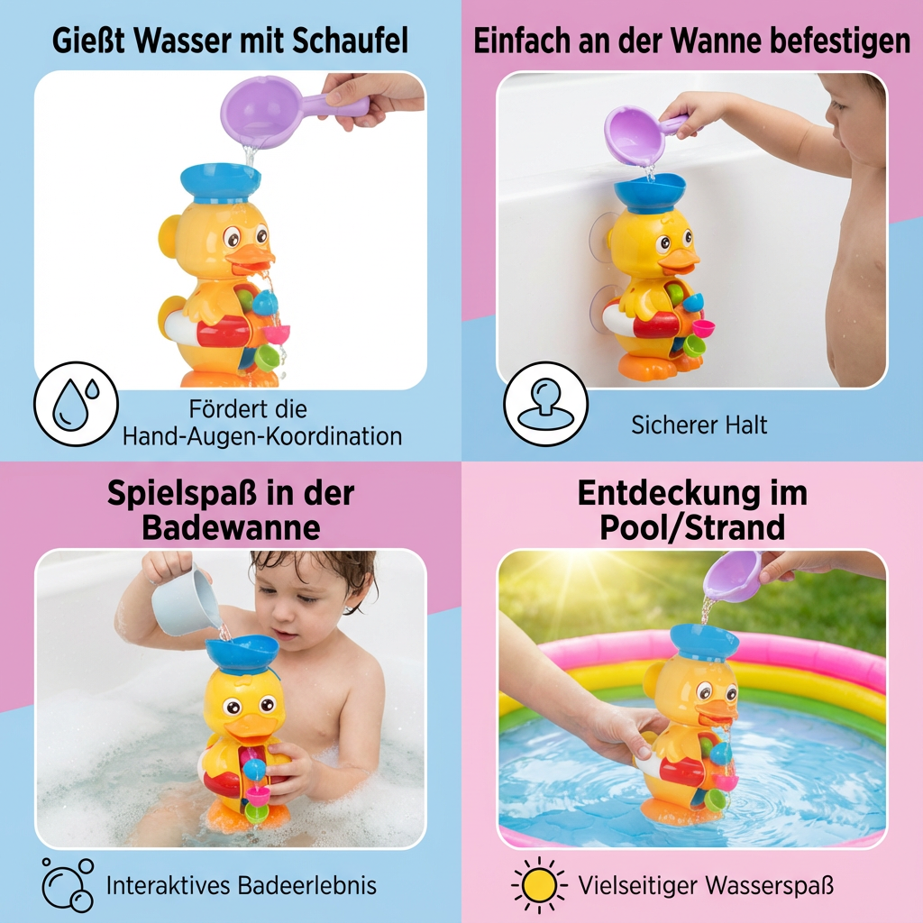 Wasserrad Badeente Spielzeug
