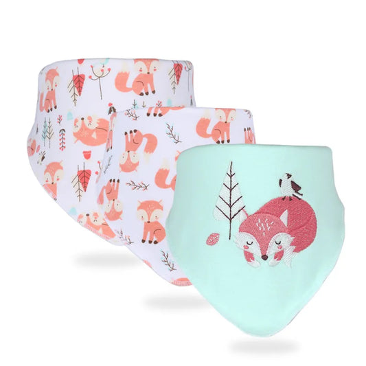 Baby-Schal-Lätzchen-Set - Weiche Dreieckstücher mit niedlichen Motiven