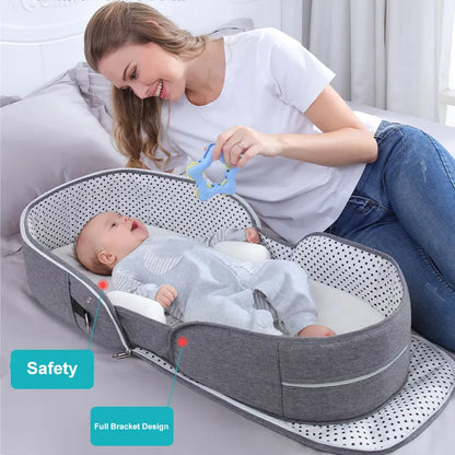 Faltbare Baby Reisewiege mit Moskitonetz und Tragefunktion