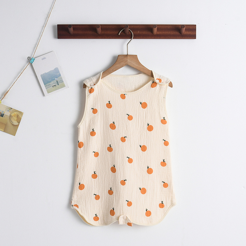 Baby Sommerschlafsack aus Musselin – Ärmeloser Schlafanzug mit Druckknöpfen