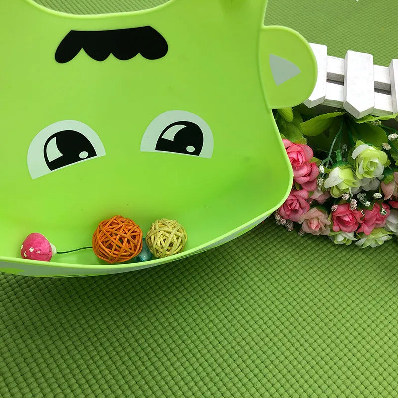 Kinder Lätzchen Set – Bunte Silikon Lätzchen mit Tiermotiven für Babys