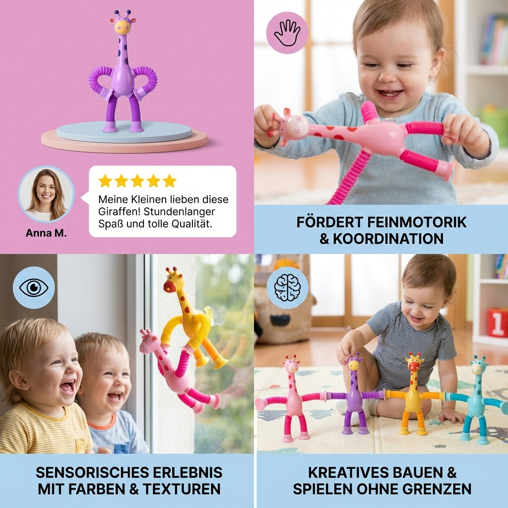 Sensorische Saugnapf Giraffe Baby Spielzeug