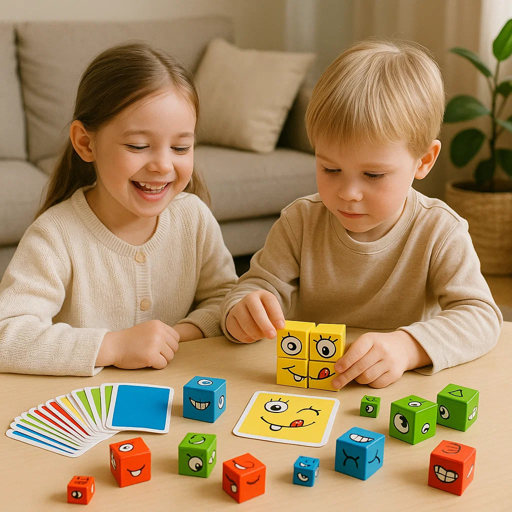 Gesicht Puzzle Würfel Spiel