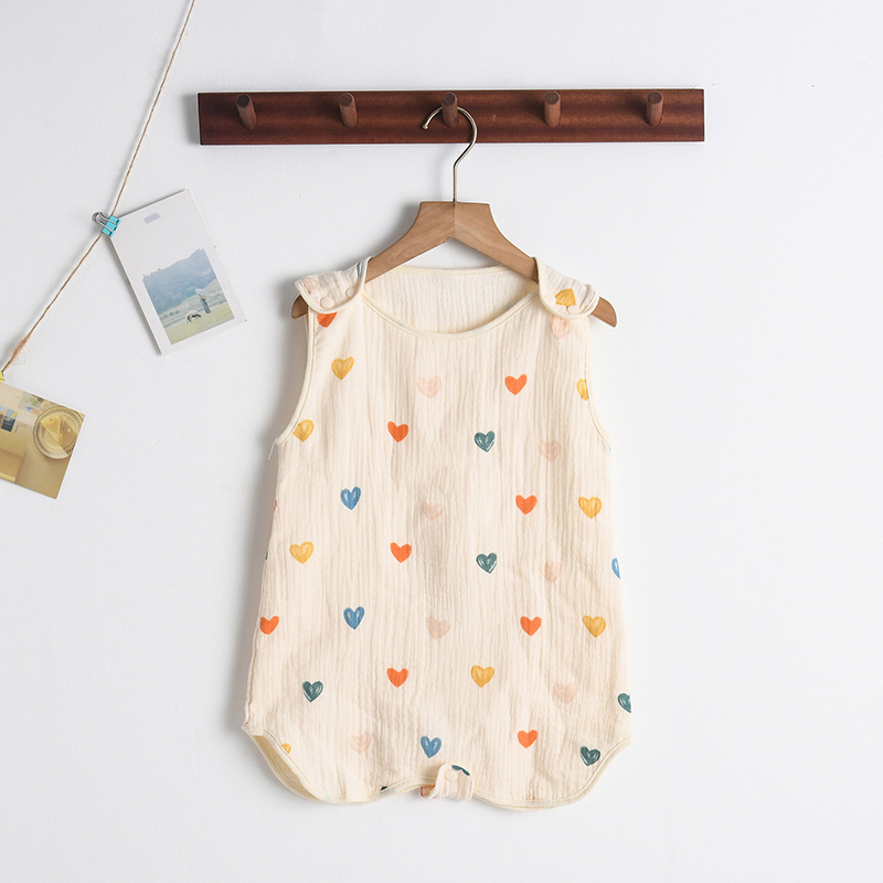 Baby Sommerschlafsack aus Musselin – Ärmeloser Schlafanzug mit Druckknöpfen