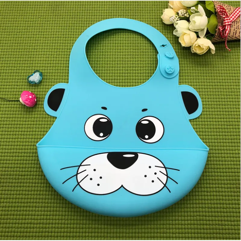 Kinder Lätzchen Set – Bunte Silikon Lätzchen mit Tiermotiven für Babys