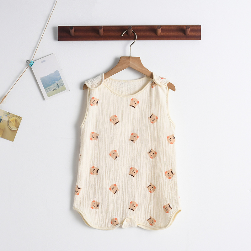 Baby Sommerschlafsack aus Musselin – Ärmeloser Schlafanzug mit Druckknöpfen