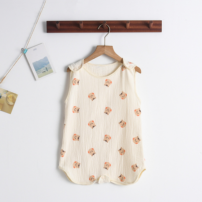 Baby Sommerschlafsack aus Musselin – Ärmeloser Schlafanzug mit Druckknöpfen