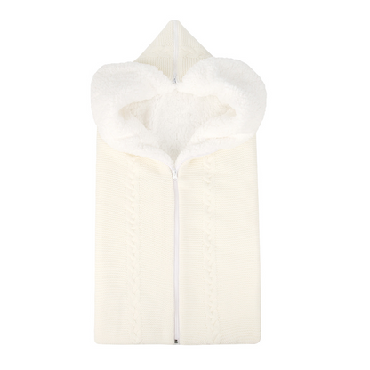 Baby Schlafsack mit Kapuze – Weicher und Warmer Strick-Schlafsack