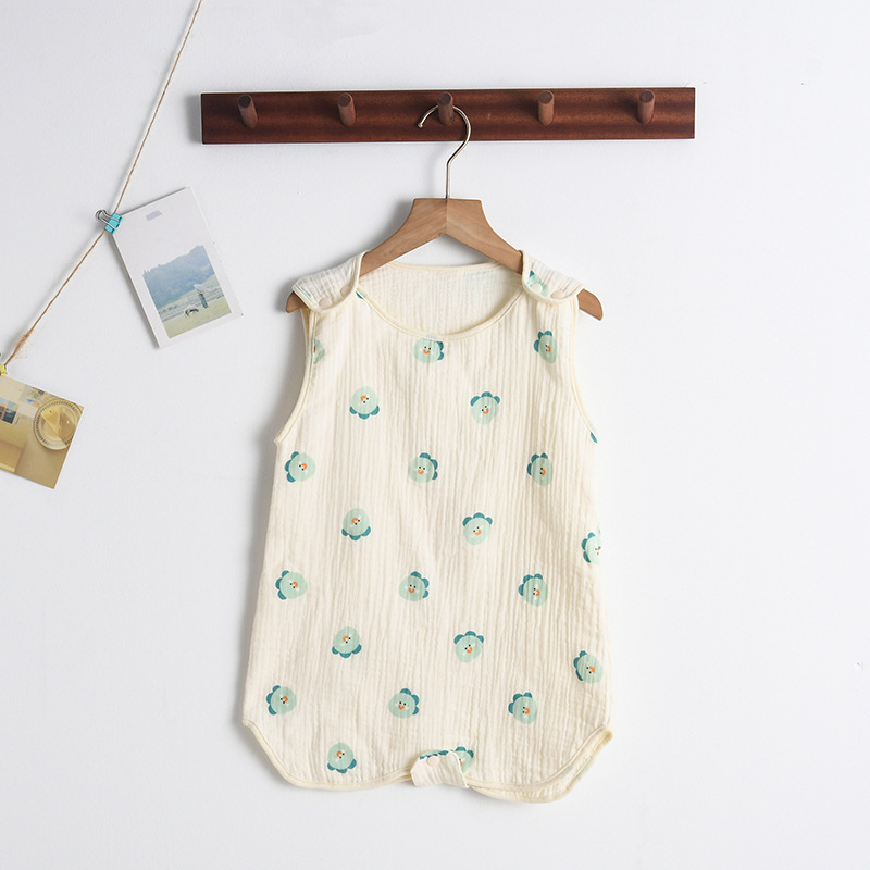Baby Sommerschlafsack aus Musselin – Ärmeloser Schlafanzug mit Druckknöpfen
