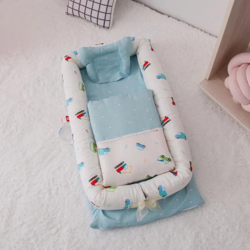 Baby Nestchen mit Matratze – Tragbares Babynest für Neugeborene & Kleinkinder