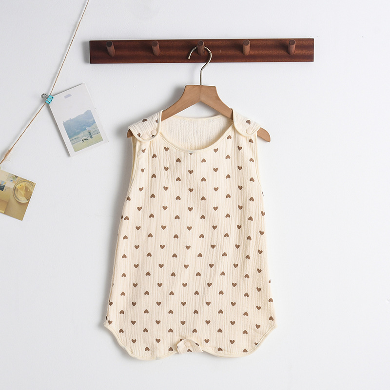 Baby Sommerschlafsack aus Musselin – Ärmeloser Schlafanzug mit Druckknöpfen