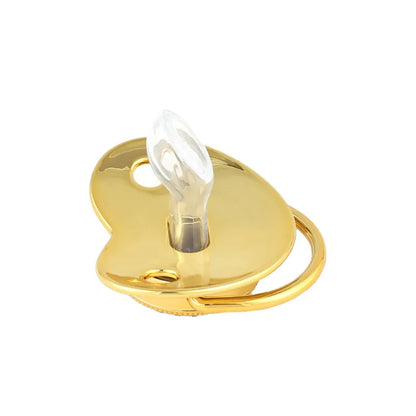 Personalisierter Goldschnuller mit Kette für Babies
