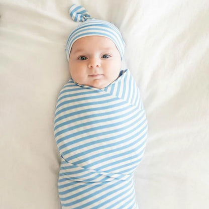 Baby Wickeltuch Set mit Mütze – Weiches Neugeborenen Pucktuch