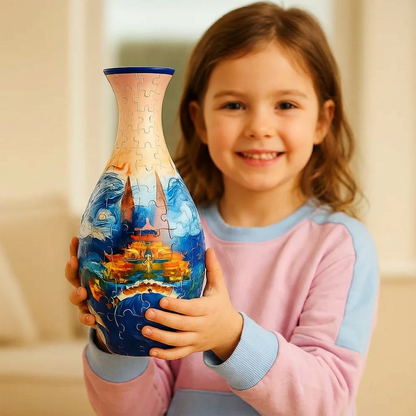 Edle 3D Puzzle Vase - Verwendbar für echte Blumen