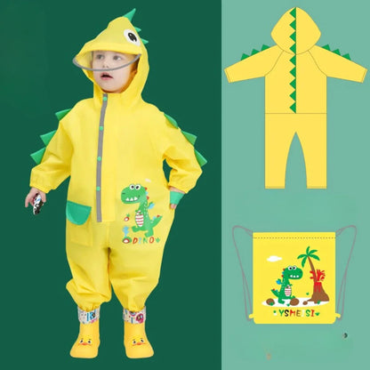 Poncho für Kinder – Regenmantel mit niedlichem Hasen-Design und Dinosaurier-Stacheln