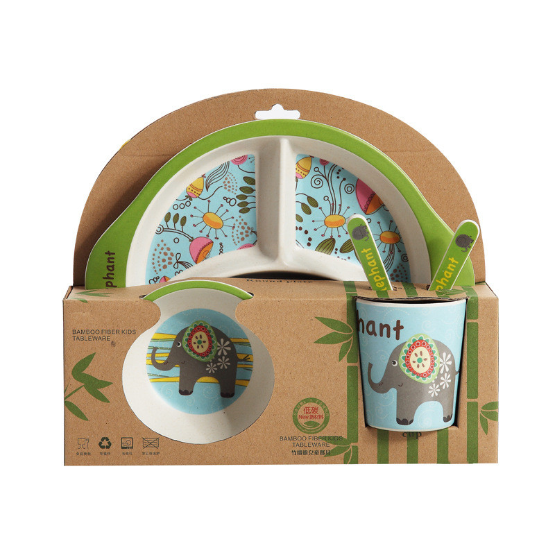 Kinder Geschirr Set – Teller, Becher und Besteck mit Tiermotiven für Mahlzeiten