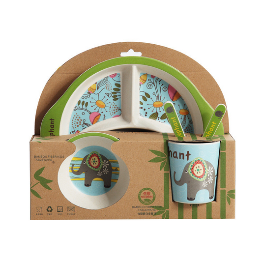 Kinder Geschirr Set – Teller, Becher und Besteck mit Tiermotiven für Mahlzeiten