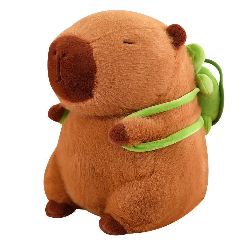 Weiche Capybara mit praktischen Schildkrötenrucksack