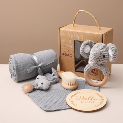 Baby Set mit Strickrassel und Decke – Für die frühkindliche Entwicklung