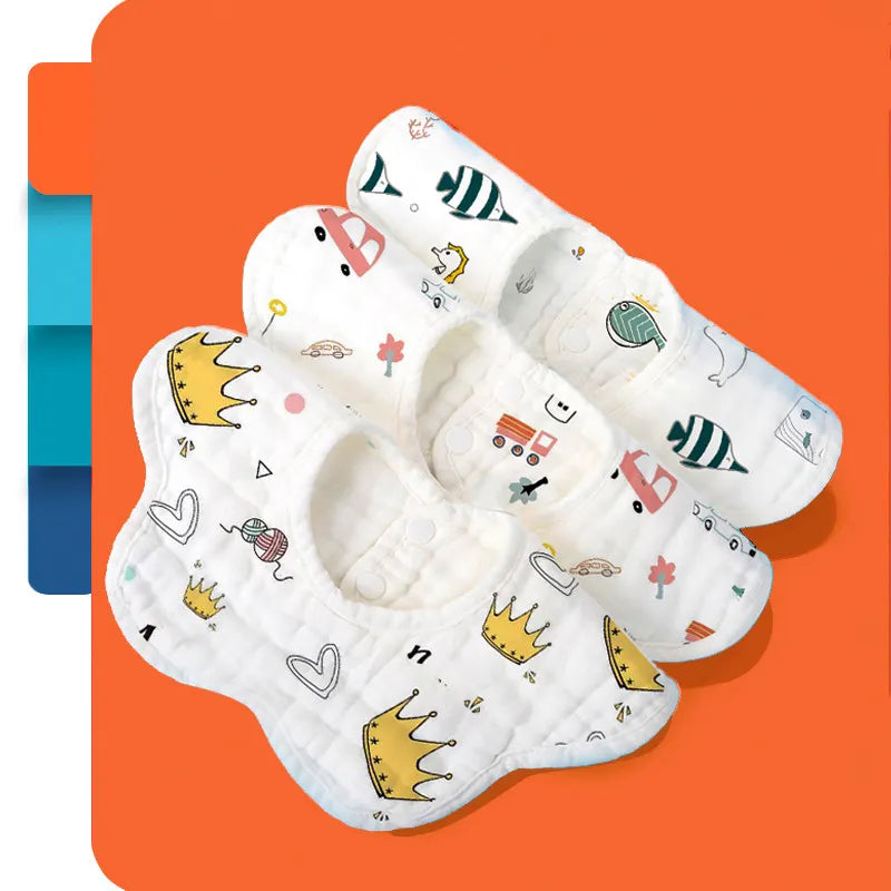 Baby Lätzchen aus Musselin – Weiche Spucktücher mit süßen Motiven