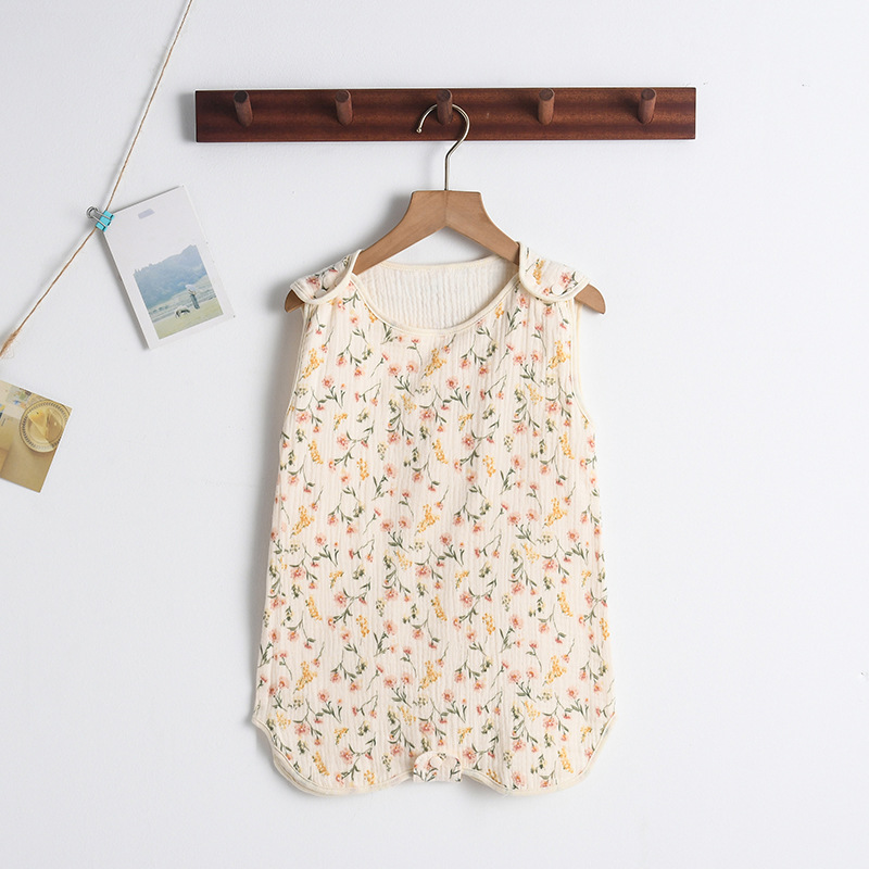 Baby Sommerschlafsack aus Musselin – Ärmeloser Schlafanzug mit Druckknöpfen