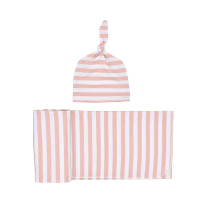 Baby Wickeltuch Set mit Mütze – Weiches Neugeborenen Pucktuch