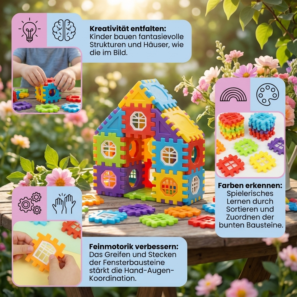 Montessori Fenster Bausteine für Kinder