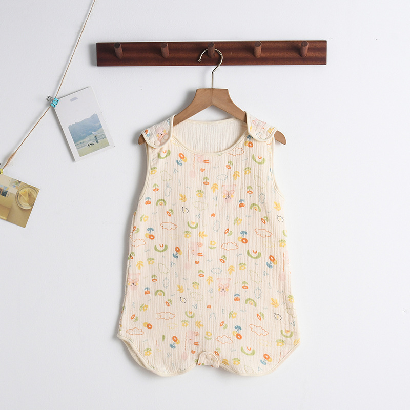 Baby Sommerschlafsack aus Musselin – Ärmeloser Schlafanzug mit Druckknöpfen