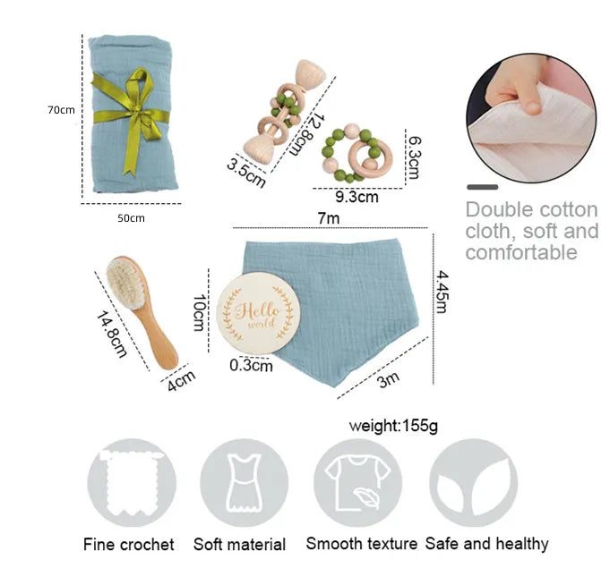 Baby Set mit Strickrassel und Decke – Für die frühkindliche Entwicklung
