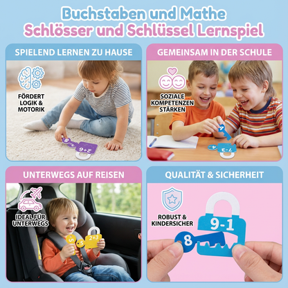 Buchstaben und Mathe Schlösser und Schlüssel Lernspiel