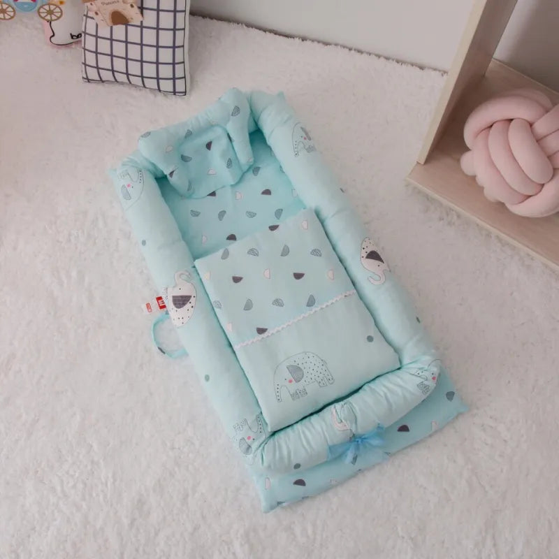 Baby Nestchen mit Matratze – Tragbares Babynest für Neugeborene & Kleinkinder