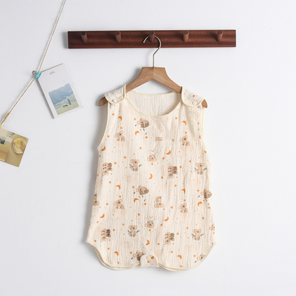 Baby Sommerschlafsack aus Musselin – Ärmeloser Schlafanzug mit Druckknöpfen