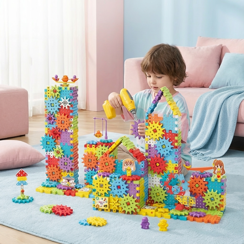 Montessori 3D Zahnrad und Puzzle Spielsteine