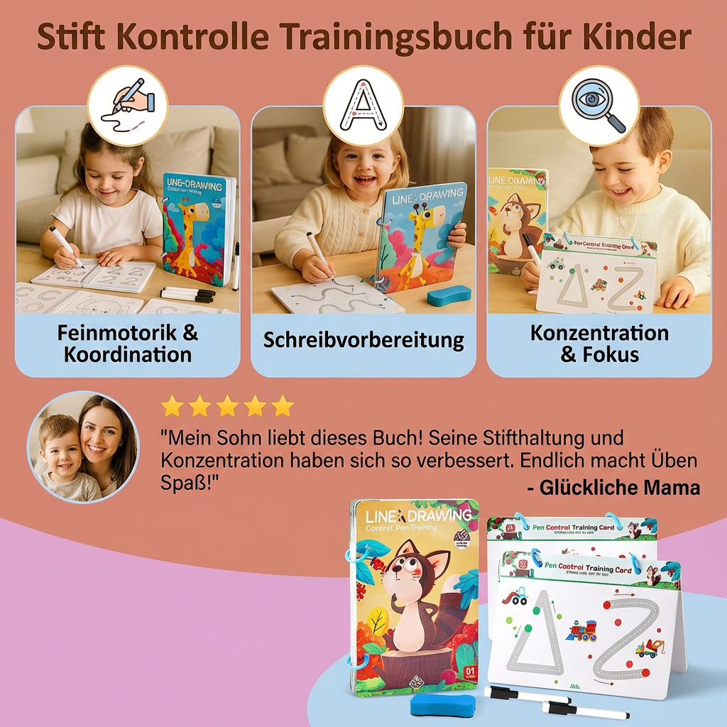 Stift Kontrolle Trainingsbuch für Kinder