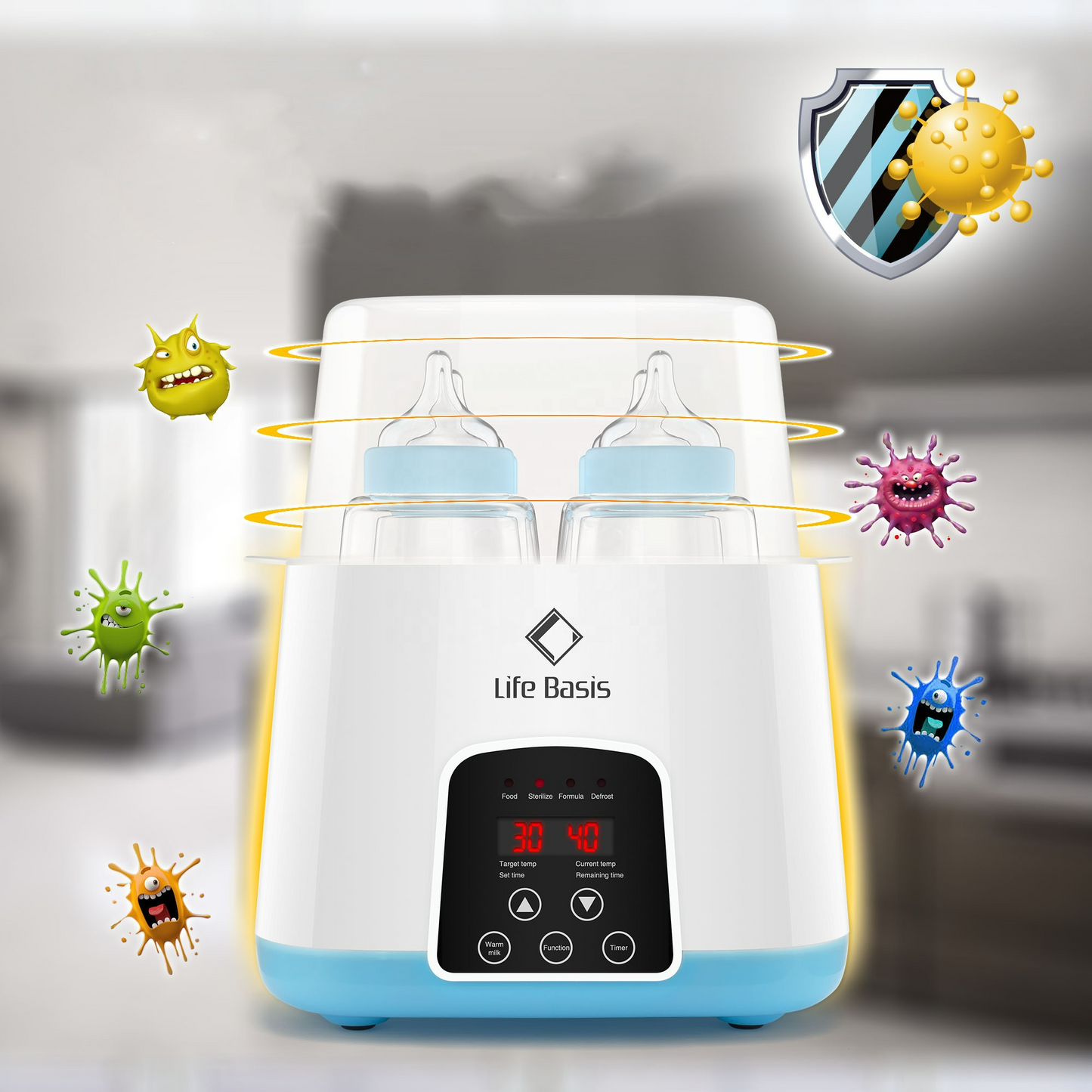 Multifunktionaler Flaschenwärmer und Sterilisator für Babys