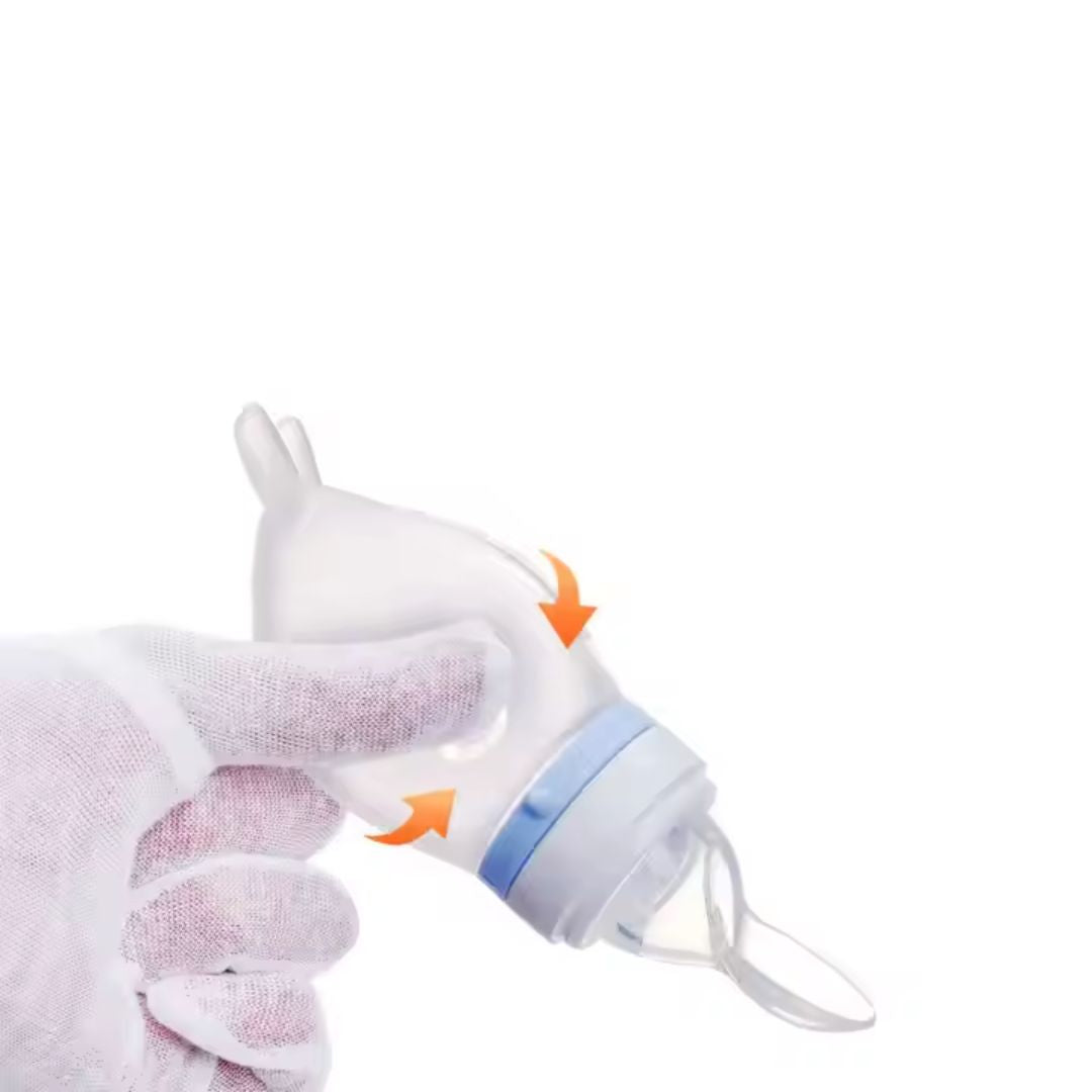 Silikon Quetschflasche für Babys – Fütterlöffel mit Skala