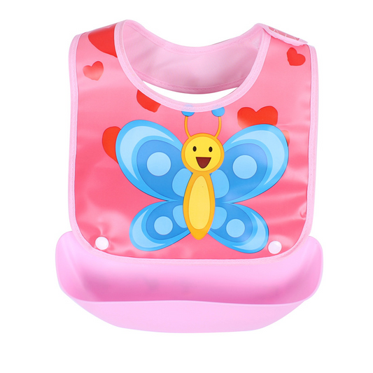 Baby Lätzchen mit Auffangschale – Wasserdichtes, Buntes Design für Mahlzeiten