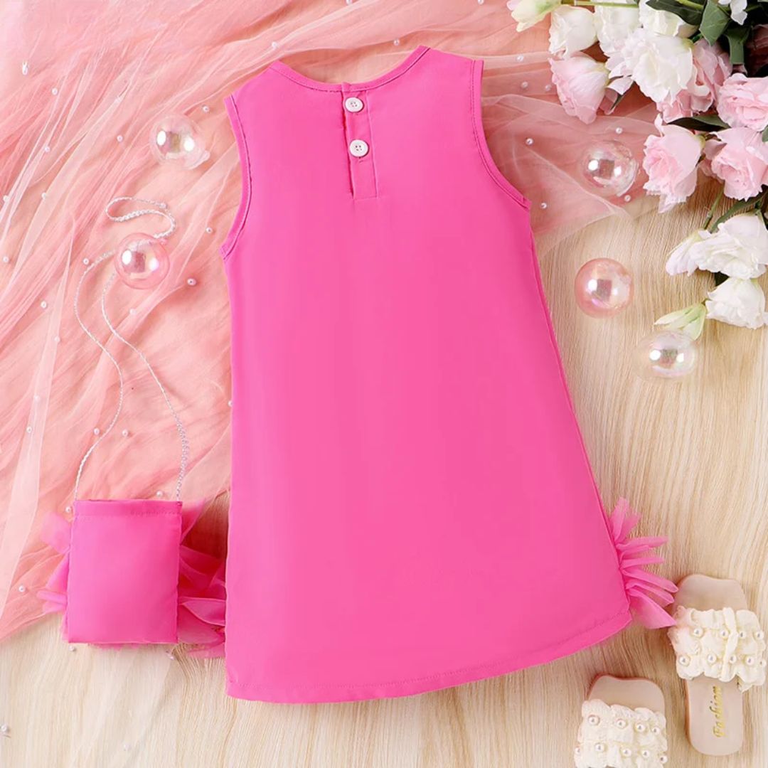 Mädchen Kleid mit Rüschen und Umhängetasche – Schickes Design für Besondere Anlässe