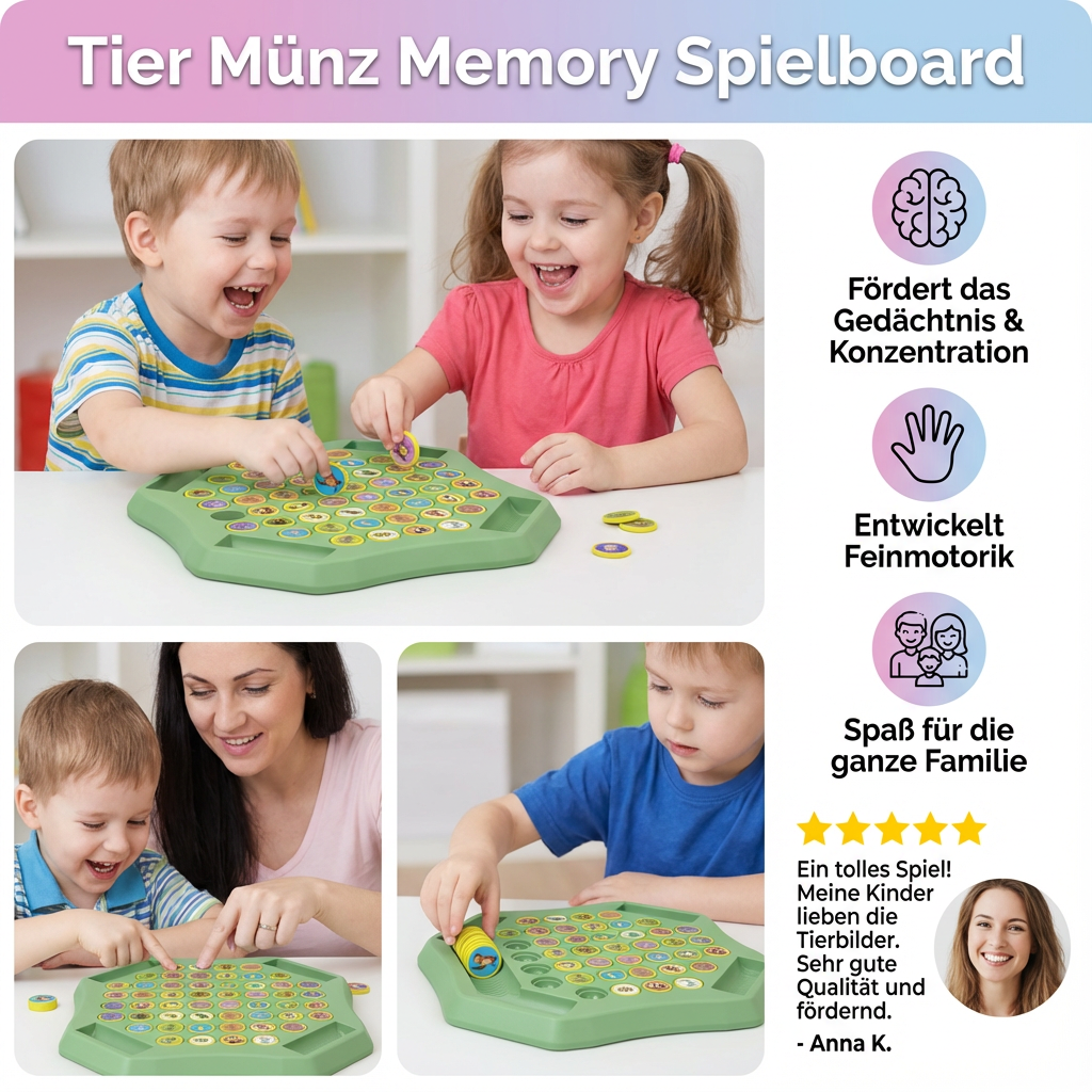 Tier Münz Memory Spielboard
