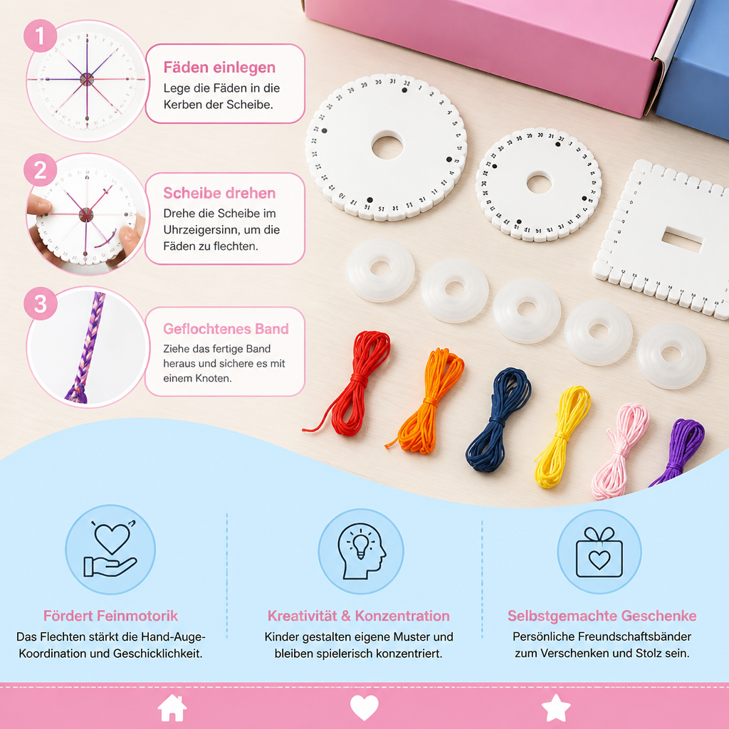 DIY-Kumihimo-Armband-Bastelset für Kinder