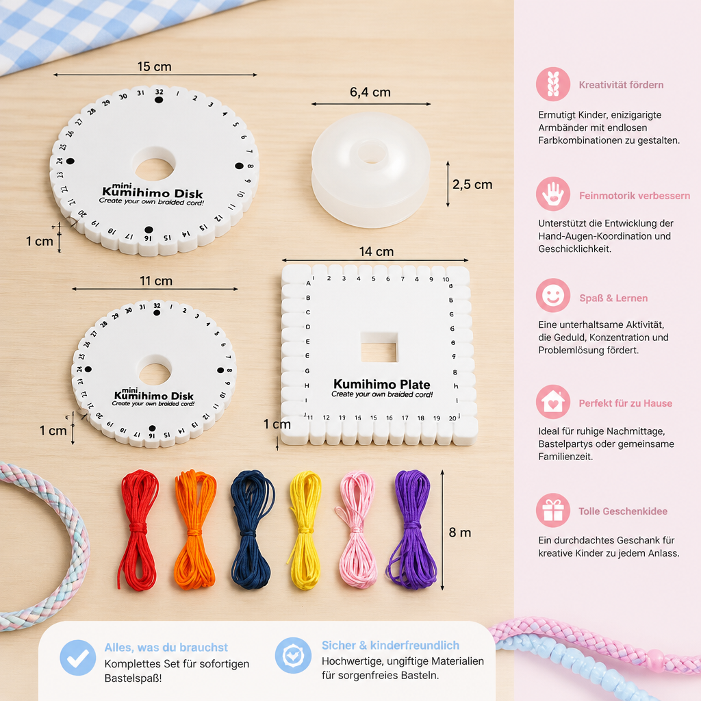 DIY-Kumihimo-Armband-Bastelset für Kinder