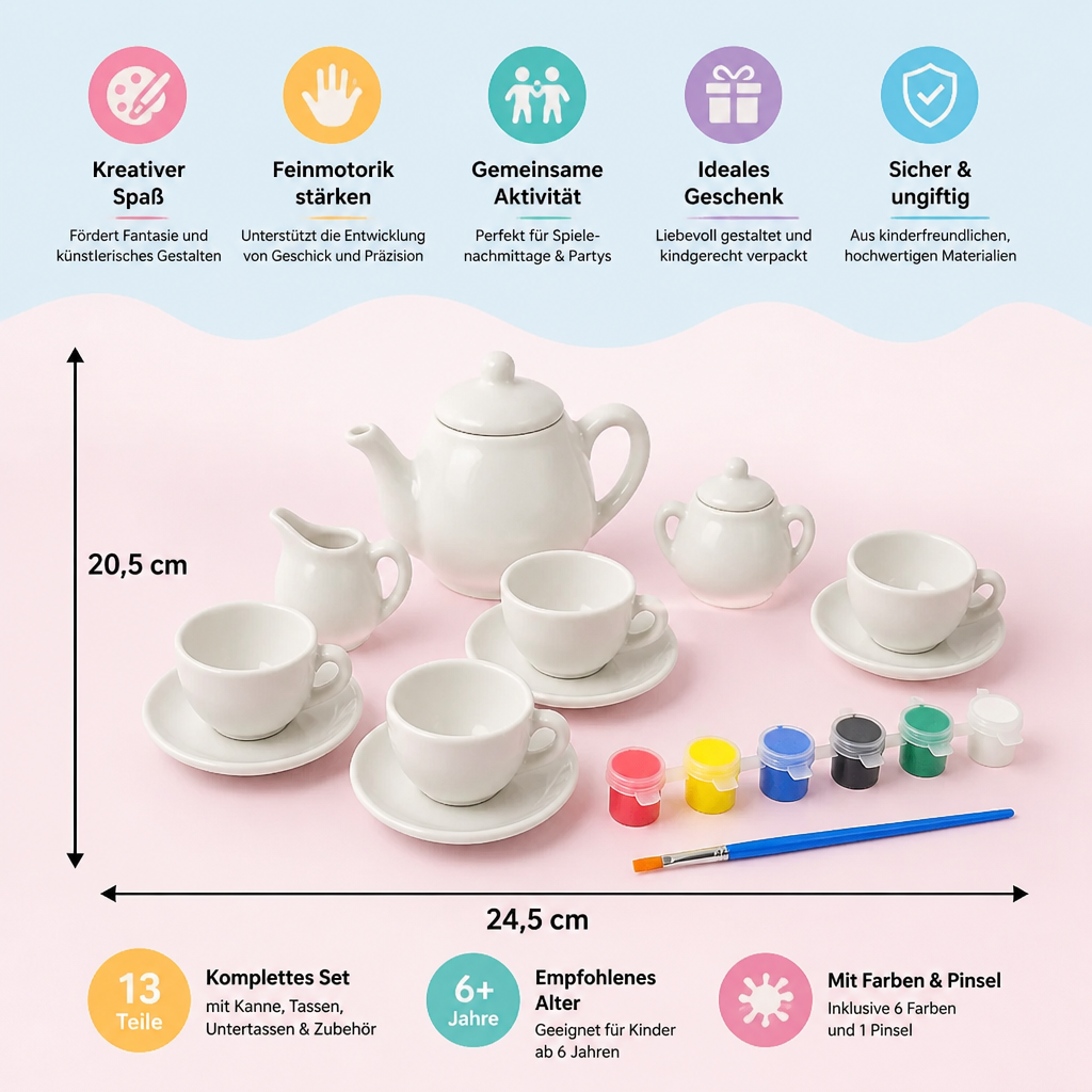 Cross-border Creative DIY Graffiti Plaster Painting and Coloring Teapot Set for Pretend Play Toys and Teaware Combinations